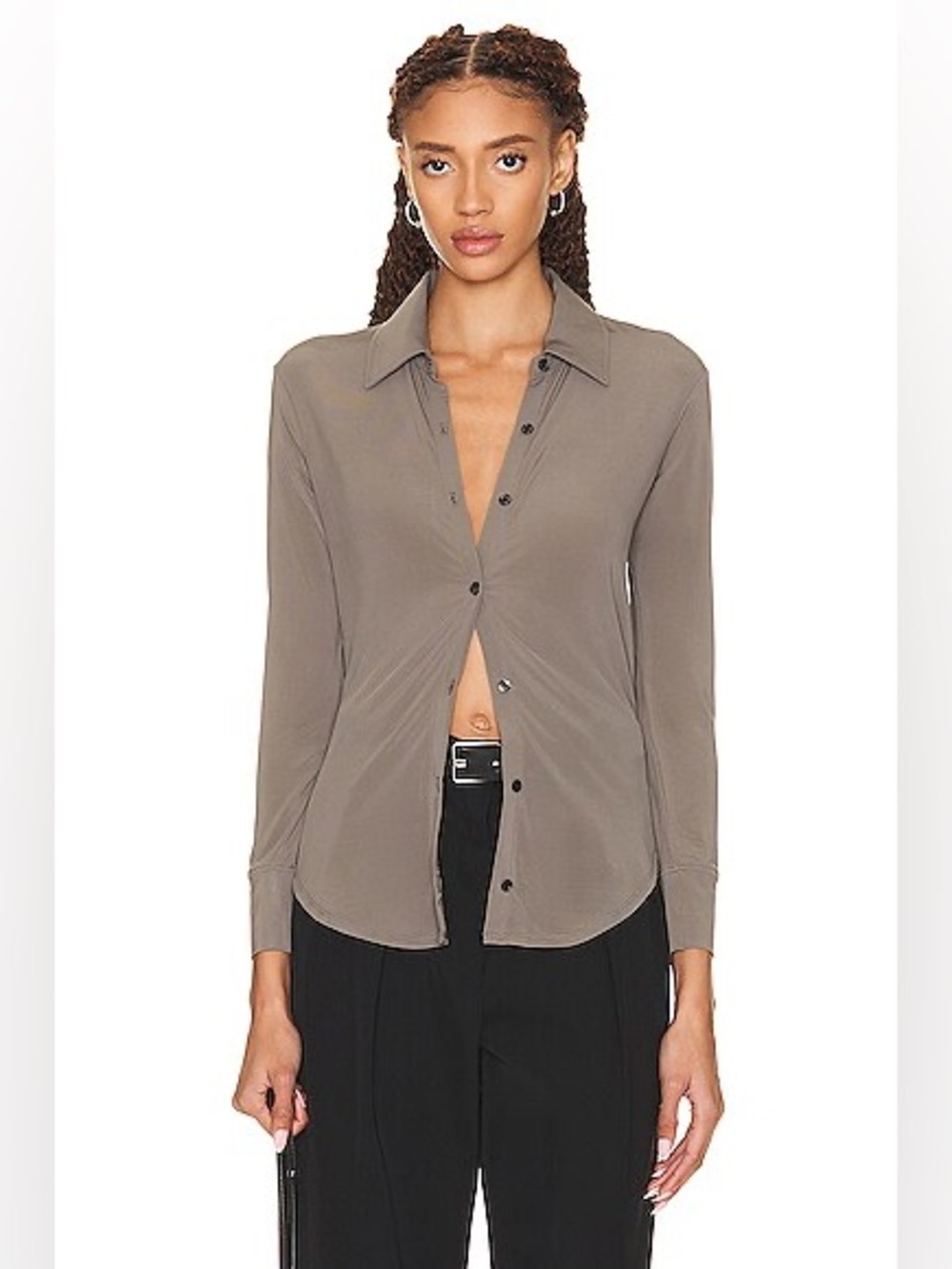 Citizens of Humanity Dalhia Mesh Button Down Shirt Gray Women’s Size Small